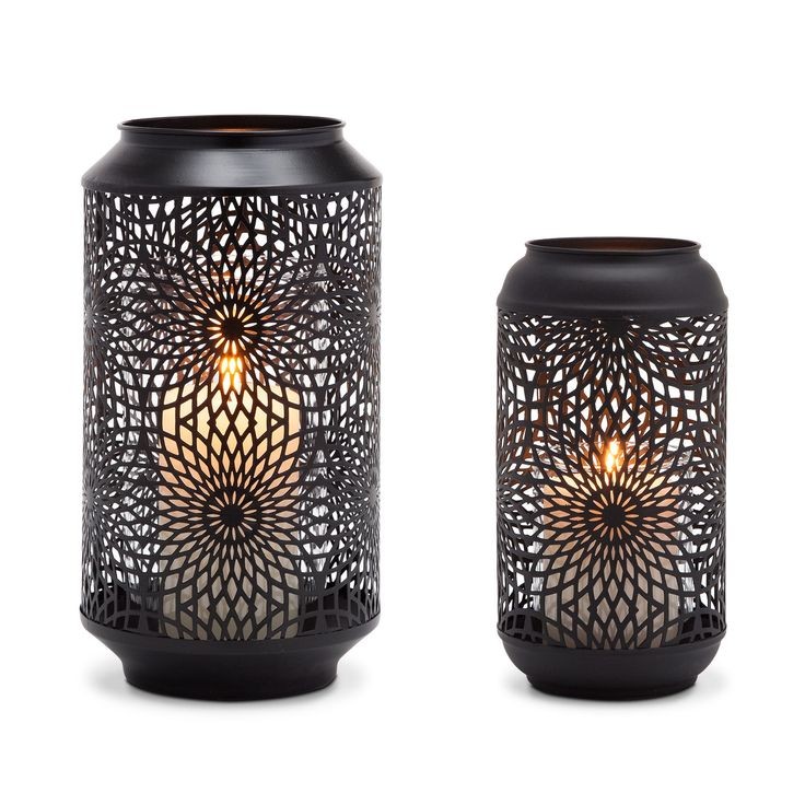 Black Cut-Out Metal Candle Holder AH-125 Moradabad